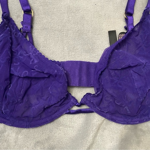 New! Victoria’s Secret Dream Angels Mesh Unlined Logo Demi Bra 10328 - Picture 4 of 9